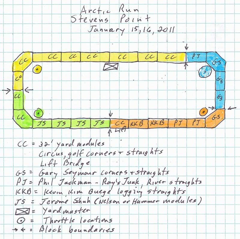 Layout plan for Arctic Run show 2011