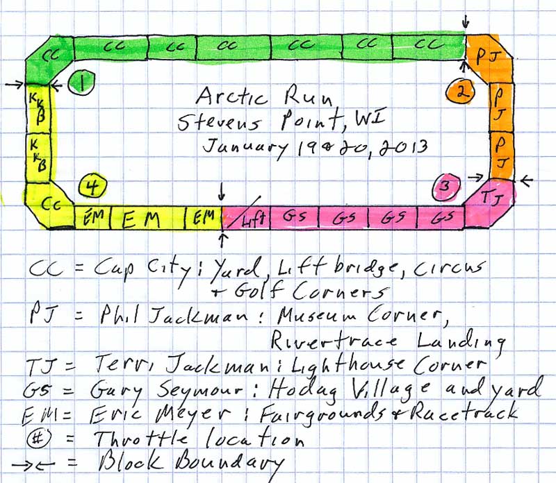 Layout plan for the 2013 Arctic Run show